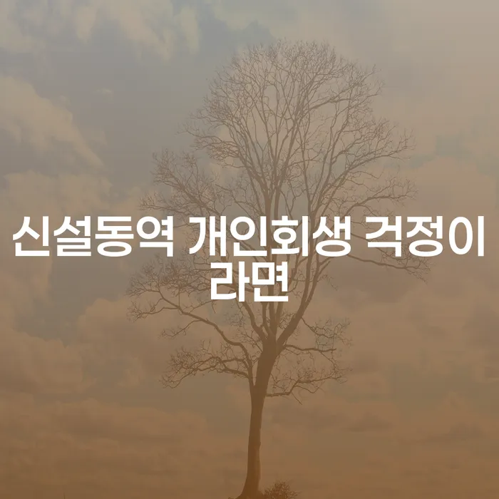 신설동역 개인회생 걱정이라면